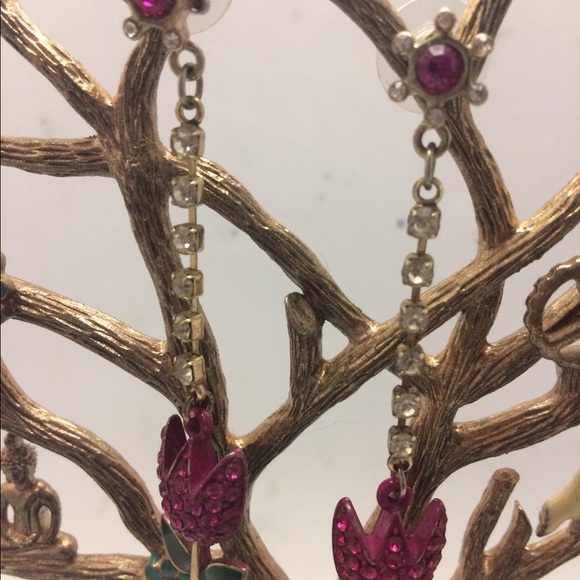 Betsey Johnson Pink Tulip Earrings - Picture 3 of 4